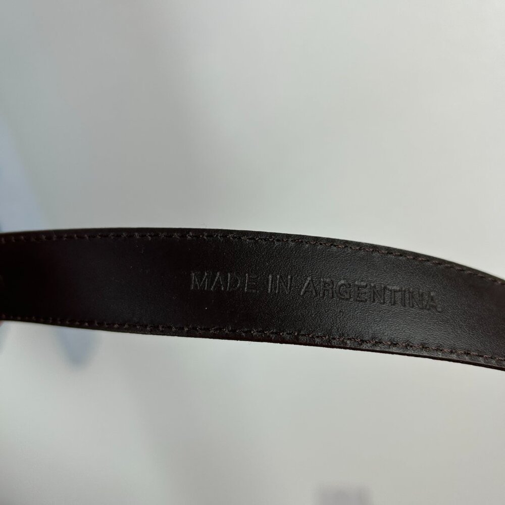 Vtg Ralph Lauren Belt Womens M Brown Leather Made In Argentina Skinny - Picture 8 of 11